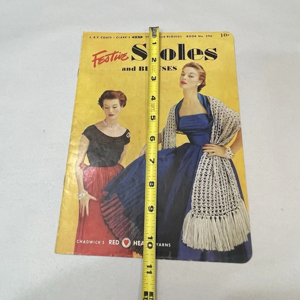 J. & P. Coats Clark's Book 296 Festive Stoles & Blouse Crochet Knitting Patterns